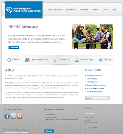nhpha website design