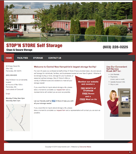Stop'N Store Self Storage Website